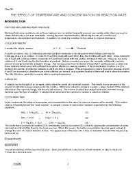 The effect of temperature and concentration on reaction rate | Lecture ...