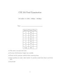 CSE 344 Final Examination | Lecture notes Latin | Docsity