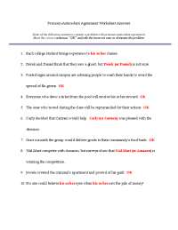 Pronoun-Antecedent Agreement Worksheet Answers