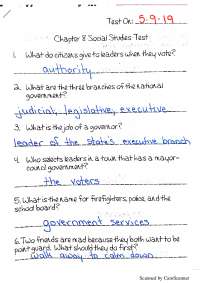 Social Studies Chapter 8 Review with Answers
