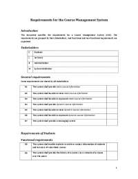 Requirements for Student & Lecturer Course Management System