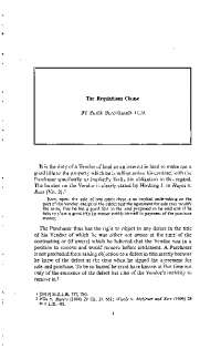 Vendor's Use of Requisitions Clause: Rights and Limitations in Property Transactions