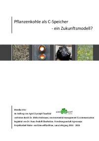 Pflanzenkohle als C-Speicher
