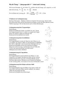 Physik-Übung * Jahrgangsstufe 8 * Arbeit und Leistung
