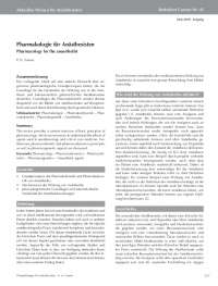 Pharmakologie für Anästhesisten