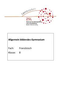 Allgemein bildendes Gymnasium Fach: Französisch Klasse: 8