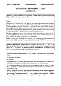 Abschlussklausur Deliktsrecht am 27.2.2020 Lösungshinweise