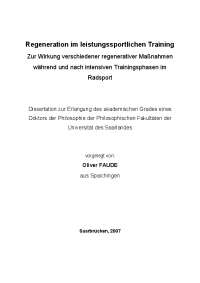 Regeneration im leistungssportlichen Training