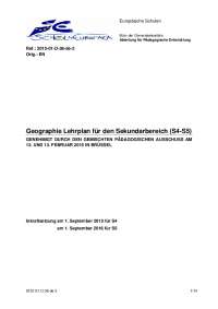 Geographie Lehrplan für den Sekundarbereich (S4-S5)