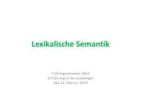 Lexikalische Semantik