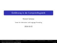 Einführung in die Computerlinguistik