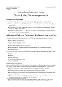 Didaktik der Elementargeometrie