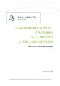 Gymnasium schulinternes Curriculum Lateinisch