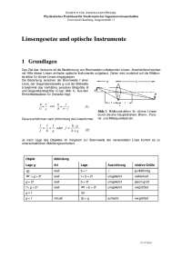 Linsengesetze und optische Instrumente