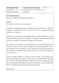 Ficha de leitura de Características dos textos expositivos-explicativos