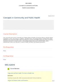 NRS-428VN Concepts in Community and Public Health | Exams Nursing | Docsity