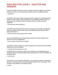 NURS 6630 FINAL EXAM 2 – QUESTION AND ANSWERS | Exams Nursing | Docsity