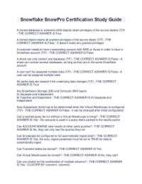 Snowflake SnowPro Certification Study Guide (Latest 2025/2026) Complete Solutions