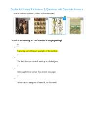 Sophia Art History II Milestone 1, Questions with Complete Answers