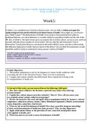 NR 503 Population Health, Epidemiology & Statistical Principles Final Exam Study Guide.(20