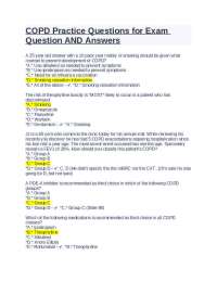 COPD Practice Questions for Exam Question AND Answers | Exams Nursing ...