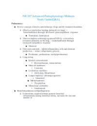 NR 507 Advanced Pathophysiology Midterm Study Guide(Q&A) Pulmonary
