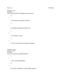 Introduction to Biology Exam Set