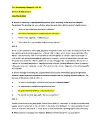 Quiz 4 Leadership Chapters (19, 20, 21) Chapter 19: Ethical Issues