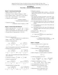 Introductory Statistics: Data Organization, Measures, Probability, and Hypothesis Testing