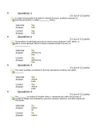 Personality and Social Psychology Quiz