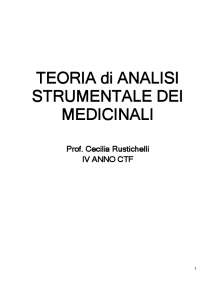 appunti di teoria di analisi strumentale dei medicinali