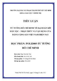 Tư tưởng Hồ Chí Minh về đại đoàn kết dân tộc