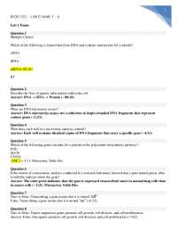 Portage Learning / BIOD 102 / LAB EXAMS 1 - 6 GRADED A