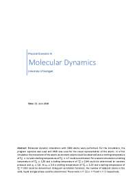 Protokoll: Molecular Dynamics