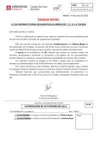 Autorización de salidas de aula para actividades extracurriculares