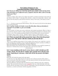 Physics solved conceptual questions | Exercises Physics - Docsity
