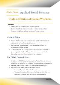 Code of Ethics for Social Workers - study guide | Study notes Social ...
