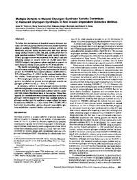 Impaired Muscle Glycogen Synthase Activity in Non-Insulin Dependent Diabetes Mellitus