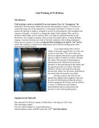 Cold Working of 70-30 Brass | Study notes Material Science and ...
