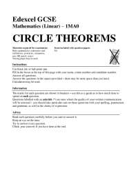 CIRCLE THEOREMS | Study notes Mathematics | Docsity