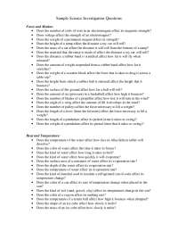 Sample Science Investigation Questions | Study notes Science education ...