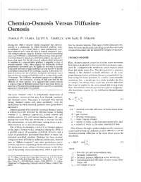 Chemically Induced Groundwater Movement: Chemico-osmosis and Diffusion-osmosis