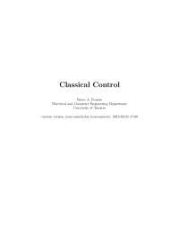 Classical Control | Lecture notes Control Systems | Docsity