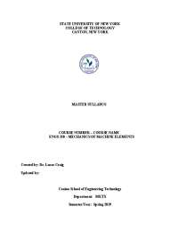 ENGS 350 Mechanics of Machine Elements | Study notes Mechanics | Docsity