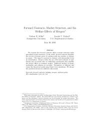 Impact of Mergers on Consumer Surplus in Imperfectly Competitive Industries: Role of Forwa