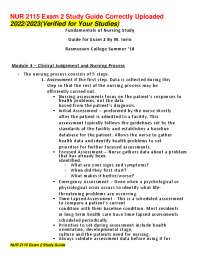 NUR 2115 Exam 2 Study Guide