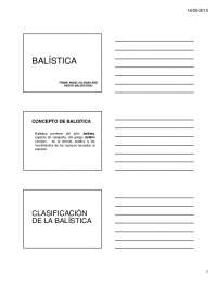 Balística: Concepto, Clasificación y Identificación de Armas y Municiones