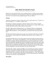 The Wife of Bath's Tale: A Feminist Perspective on Marriage and Experience by Chaucer