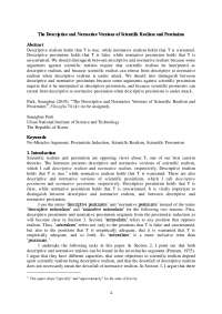 Understanding Descriptive and Normative Versions of Scientific Realism and Pessimism