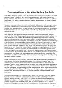 Themes And Ideas In Mrs Midas By Carol Ann Duffy